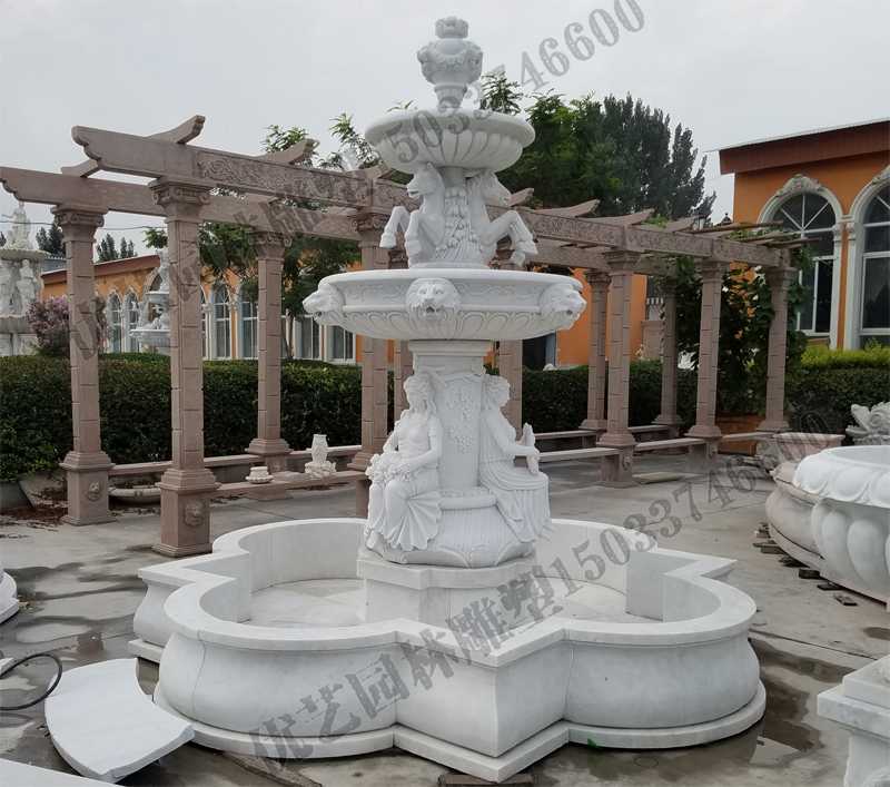 大理石噴泉，歐式人物動(dòng)物噴泉，室外景觀噴泉定制